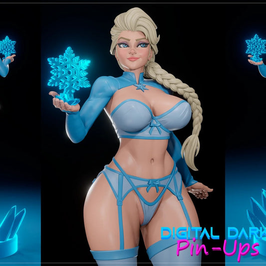 Digital Dark Pin Ups - Elsa, Frozen