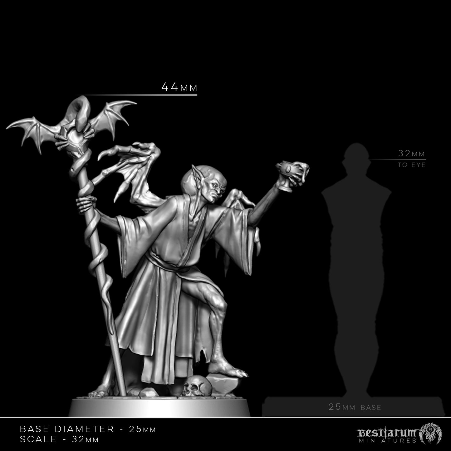 Bestiarum miniatures -  Oldblood Anointer, Penitent Heroe - Misbegotten Dhampir 2024 December