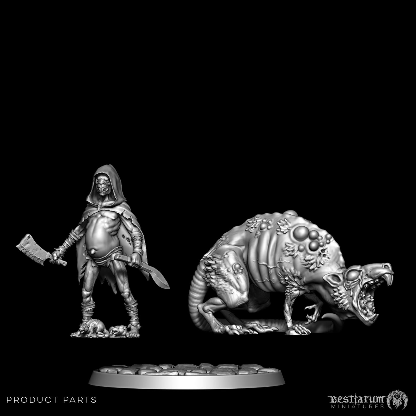 Bestiarum miniatures - Ratkin Foundlings & Giant Plague Rats - Kin of the Rat - 2024 December