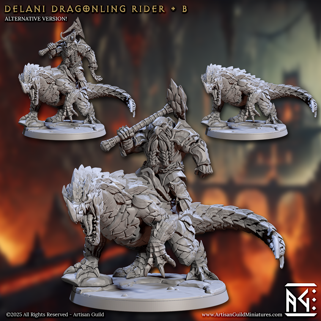 Artisan Guild - Delani Dragonling Rider B - Magmaforged Dwarves of the Depths 2025 April