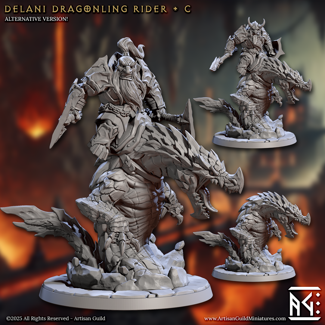 Artisan Guild - Delani Dragonling Rider C - Magmaforged Dwarves of the Depths 2025 April