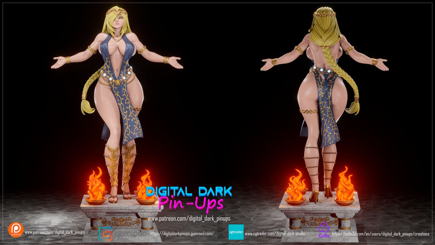 Digital Dark Pin Ups - Queen Marika, Elden RIng