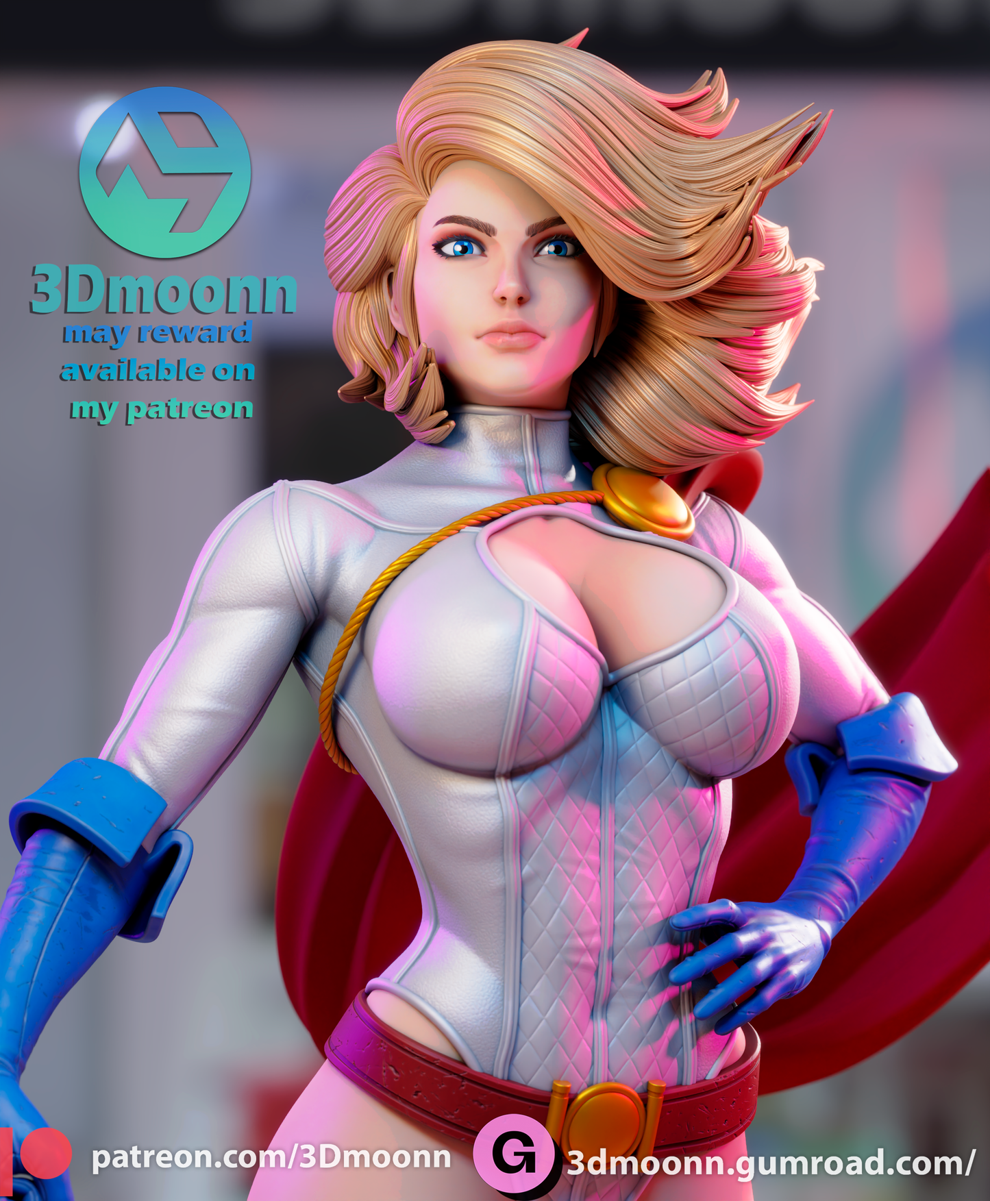 3D.Moonn - Power Girl, Version 2,  2024 May - 30CM - 15CM