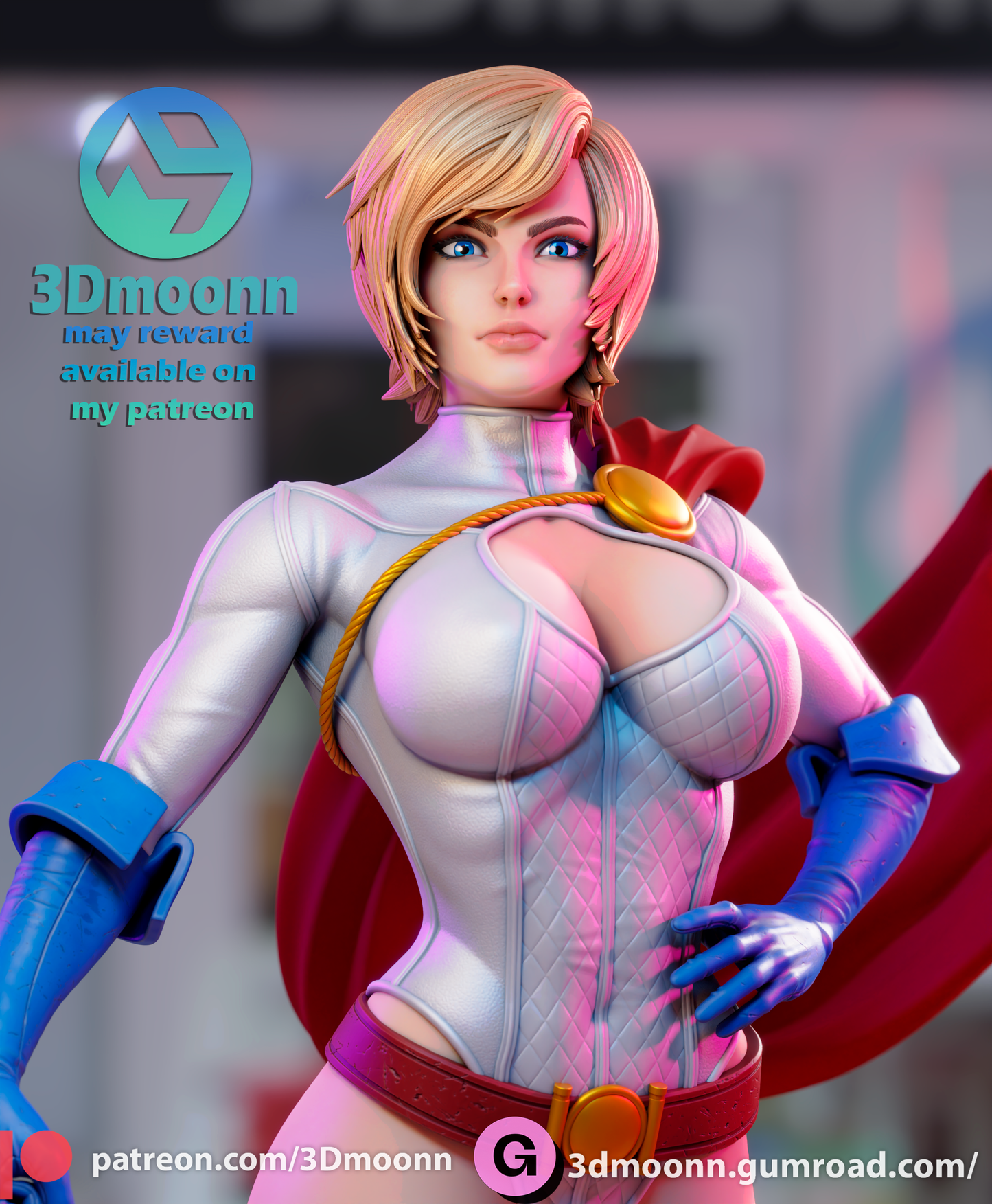 3D.Moonn - Power Girl, Version 2,  2024 May - 30CM - 15CM