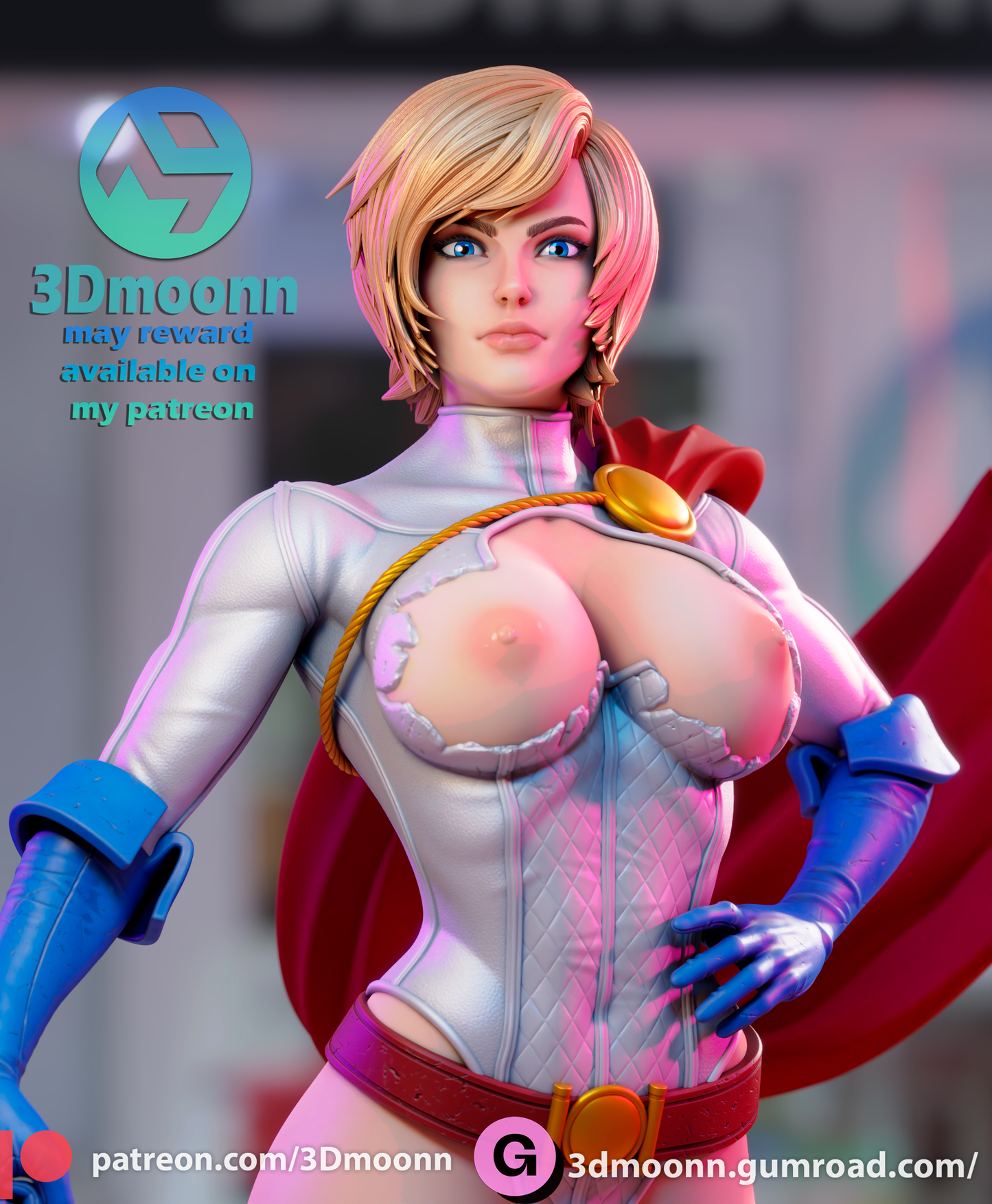 3D.Moonn - Power Girl, Version 2,  2024 May - 30CM - 15CM