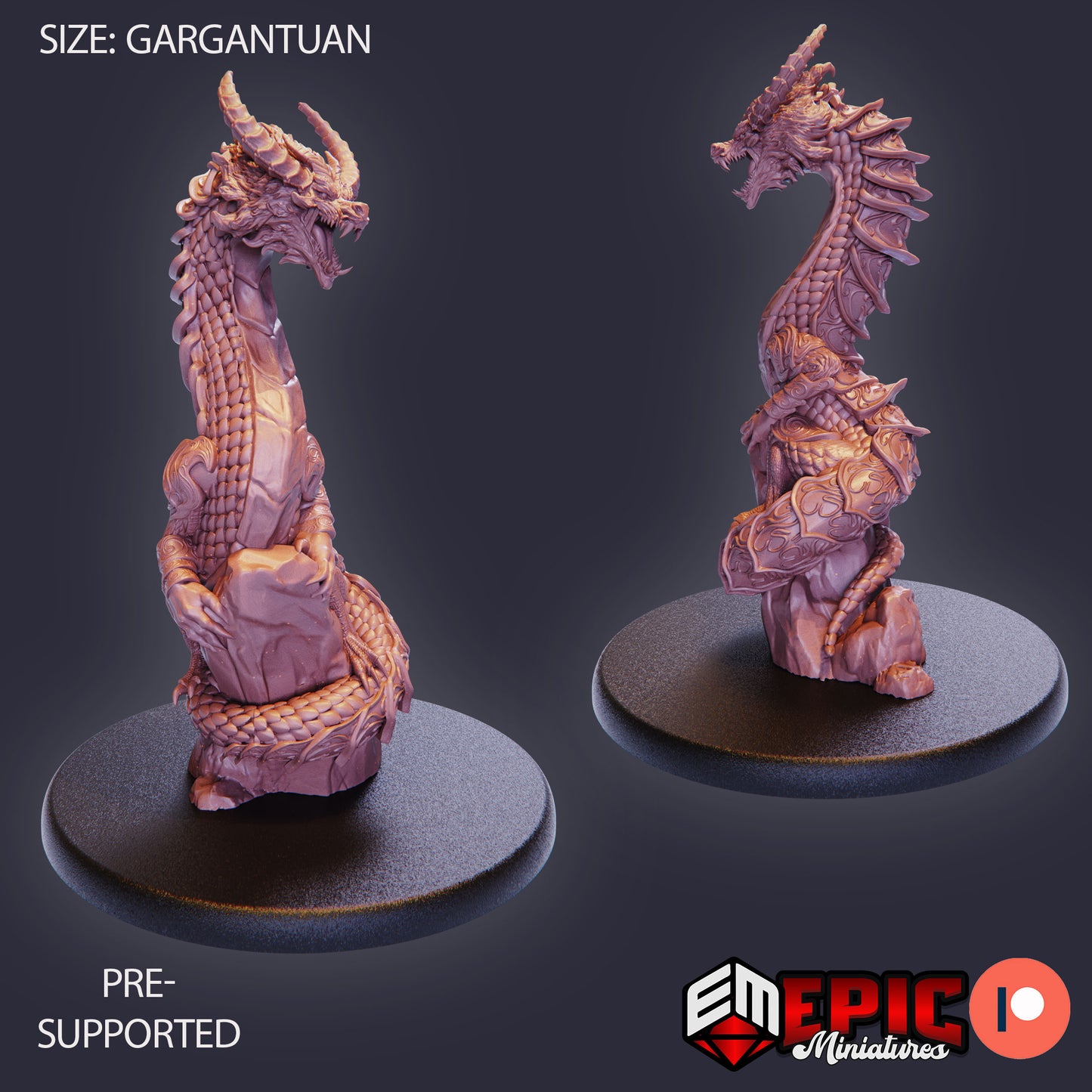 Epic Miniatures - Yokai Mayhem - Legendary Lung Dragon Climbing / Oriental Drake 10cm