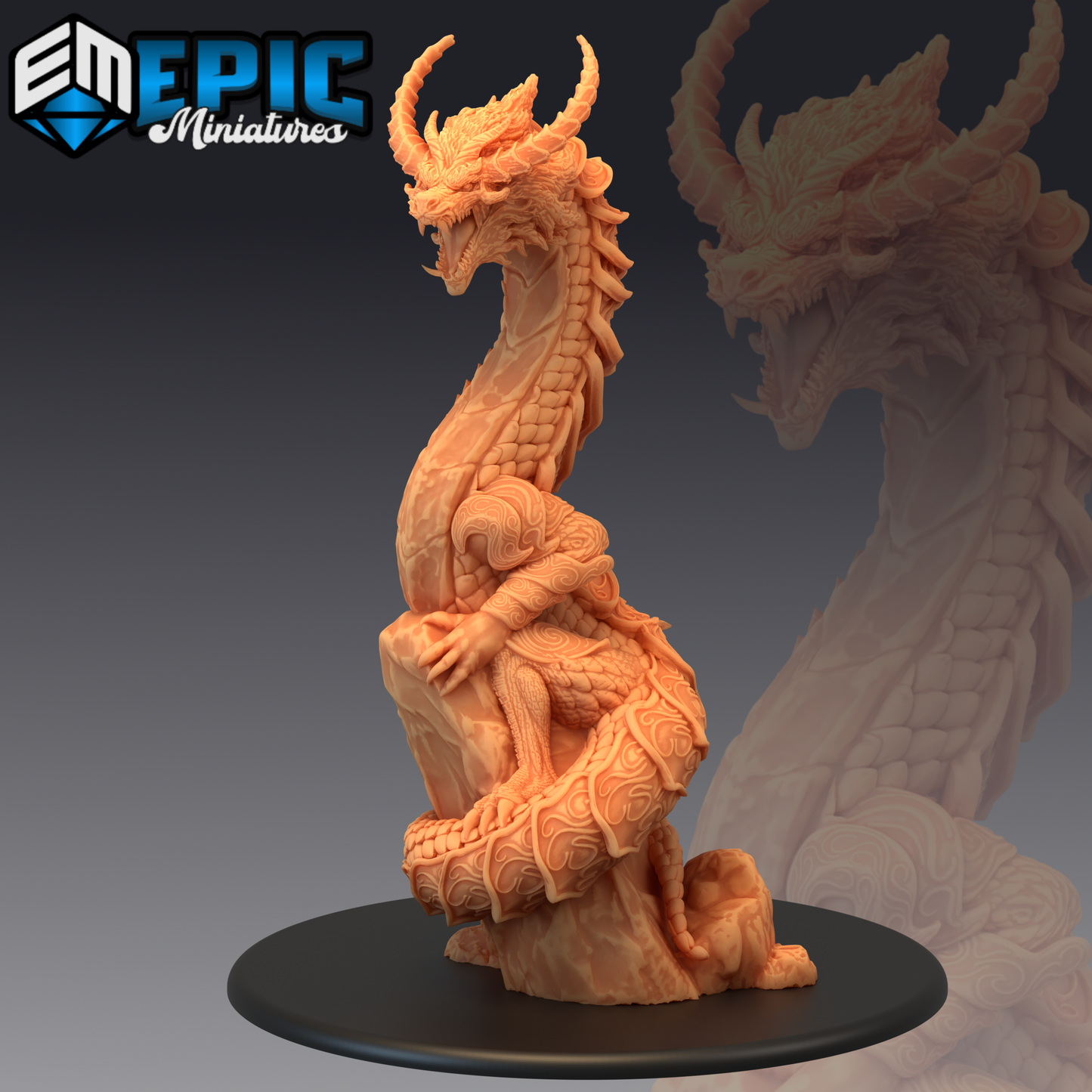 Epic Miniatures - Yokai Mayhem - Legendary Lung Dragon Climbing / Oriental Drake 10cm