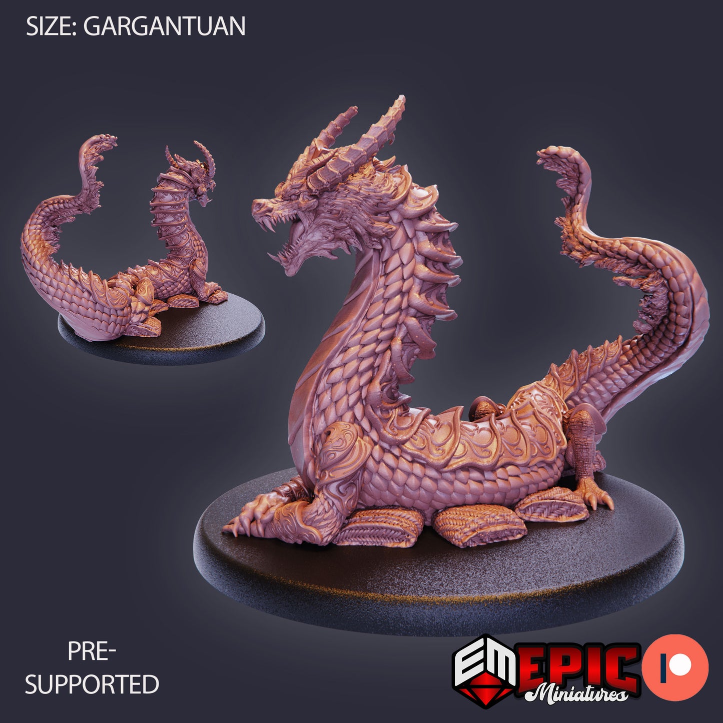 Epic Miniatures - Yokai Mayhem - Legendary Lung Dragon Resting / Oriental Drake 10cm