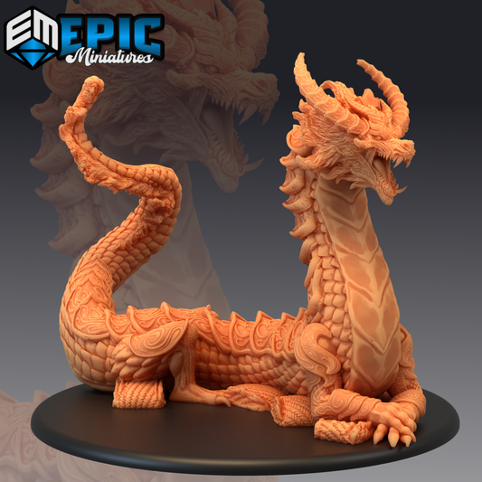 Epic Miniatures - Yokai Mayhem - Legendary Lung Dragon Resting / Oriental Drake 10cm