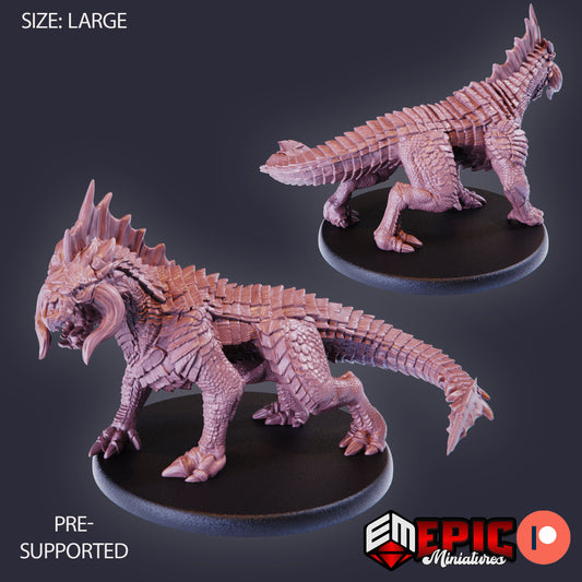 Epic Miniatures - Black Guard Drake Angry (Large) #1891 - Extra Monster Pack 2022 #48