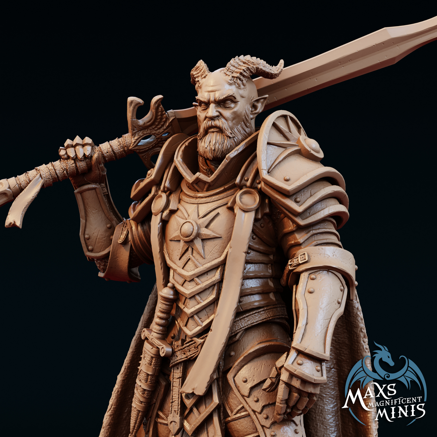 Max Magnificent Minis - Casthos The Golden,  Tiefling Paladin - Welcome Pack