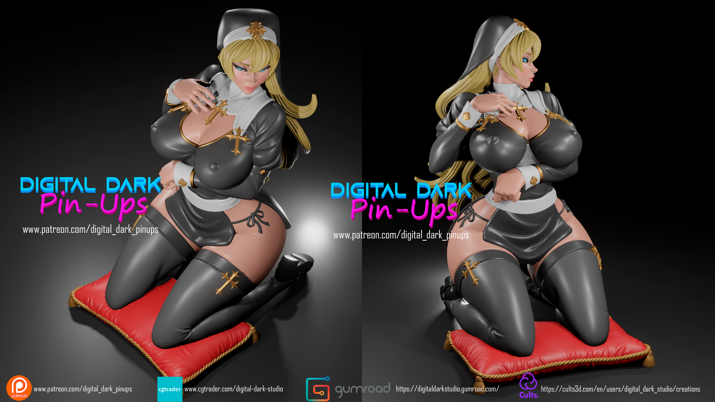 Digital Dark Pin Ups - Nun