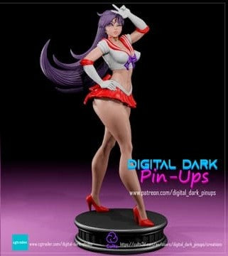 Dark Digital Pin Ups - Sailor Mars, Sailor Moon