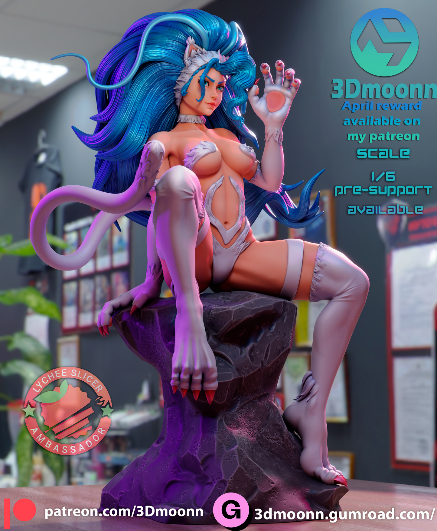 3D.Moonn - Felicia - Darkstalkers April 2024 Patreon Reward 30CM - 15CM