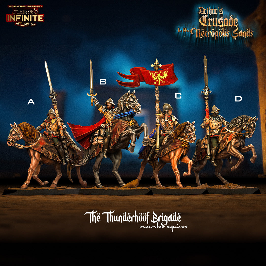Heroes Infinite Raging Heores - The Thunderhoof Brigade Cavalry Squires - Arthur's Crusade to the Necropolis Sands No.49