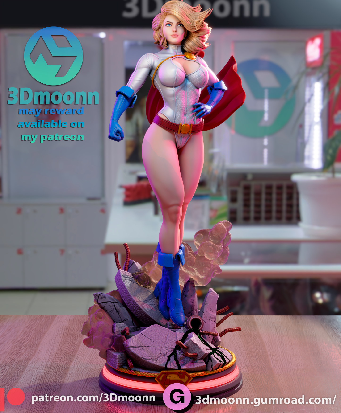 3D.Moonn - Power Girl, Version 2,  2024 May - 30CM - 15CM