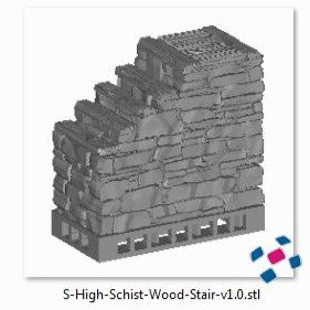 Printable Scenery - Rustic Stone and Wood Stairs, Clorehaven City