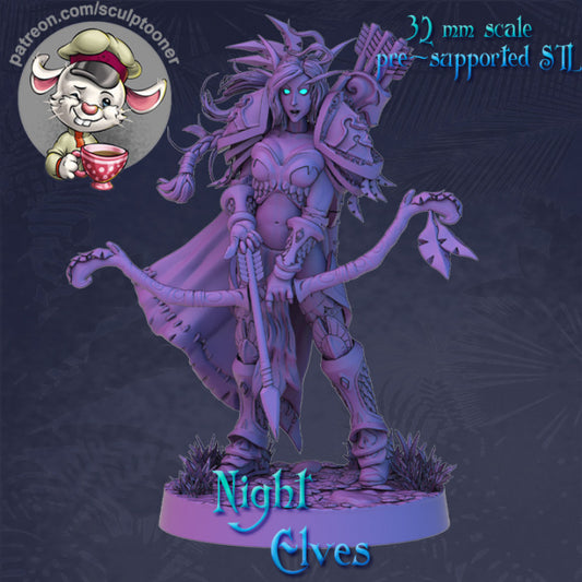 Sculptooner - Female Archer Ranger Hero, Night Elf - Wolrd of Warcraft