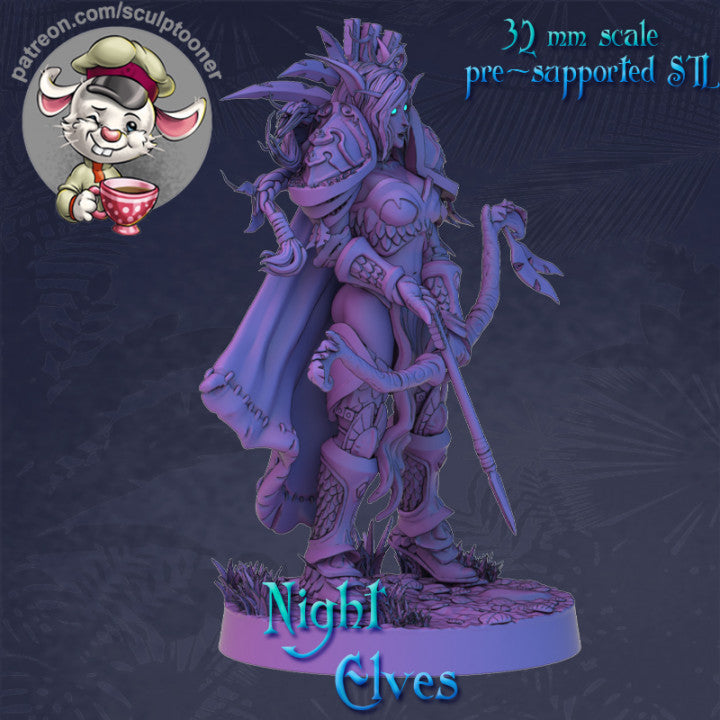 Sculptooner - Female Archer Ranger Hero, Night Elf - Wolrd of Warcraft
