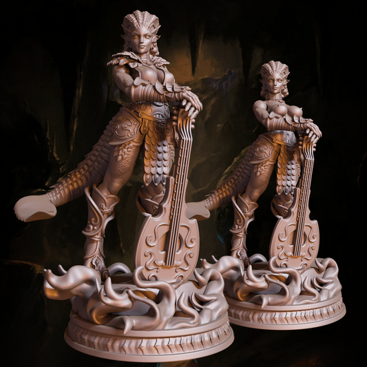 Jugglers Miniatures - Printable Dragonborn Bard Pose I – Half & Full Dragon