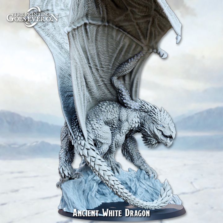 The Printing Goes Ever On - Ancient White Dragon (Gargantuan) - Frostbound Fate 2024 December