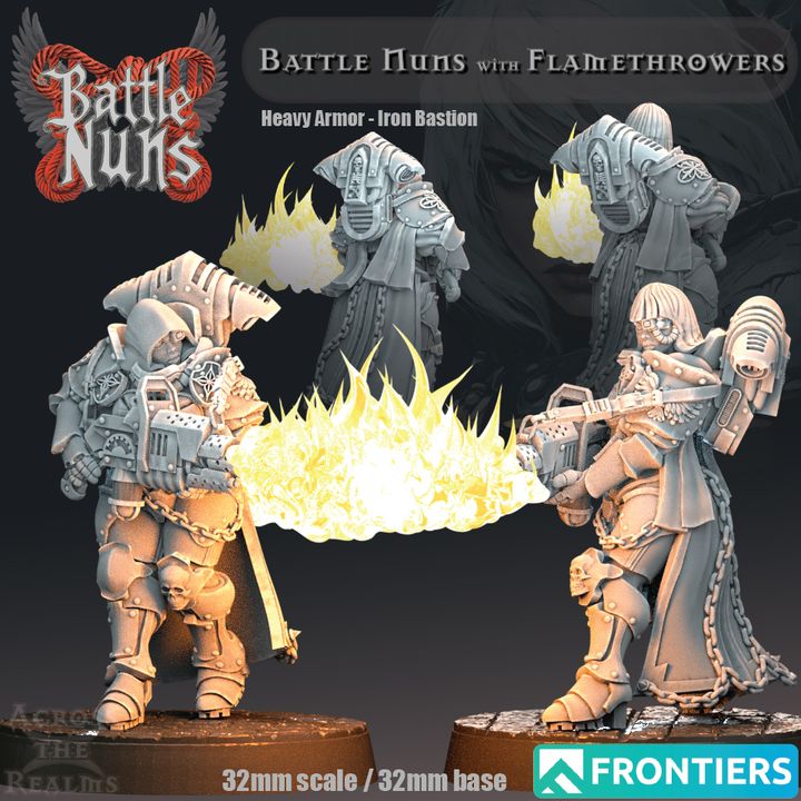 Across The Realms - Battle Nuns with Flamethrowers, Adepta Sororitas - Warhammer 40K