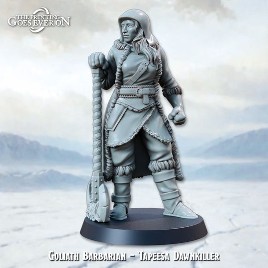 The Printing Goes Ever On - Tapeesa Dawnkiller, Goliath Barbarian - Frostbound Fate 2024 December