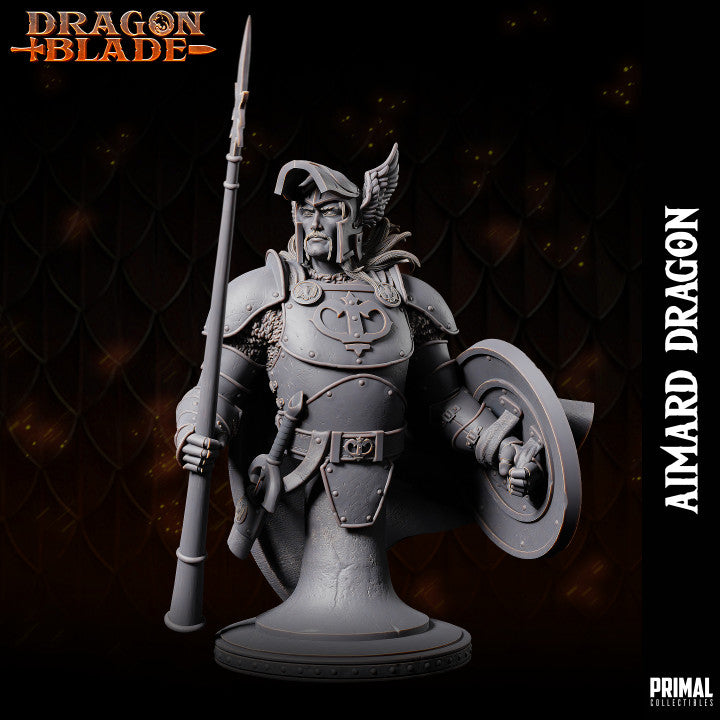 Primal Collectibles - Aimard Dragon, Human Fighter Bust - Dragonblade 2024 January