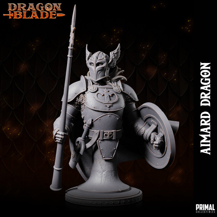 Primal Collectibles - Aimard Dragon, Human Fighter Bust - Dragonblade 2024 January