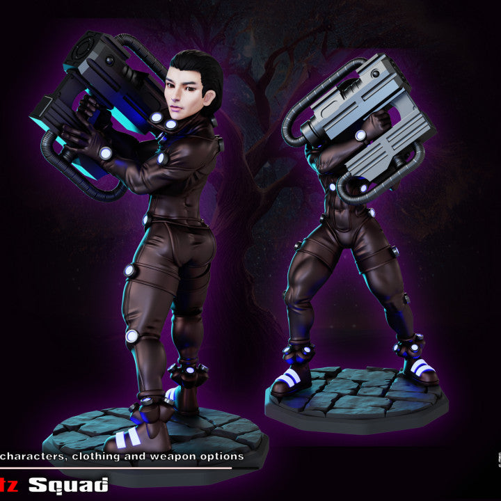 Gaz Minis - Male Big Gun Pose, Gantz Squad