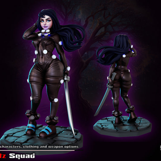 Gaz Minis - Female Swrod Pose, Gantz Squad