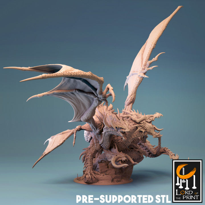 Rescale Miniatures (Lord of the Print) - Tiamat the Five Head Dragon 35cm H37cm W32cm