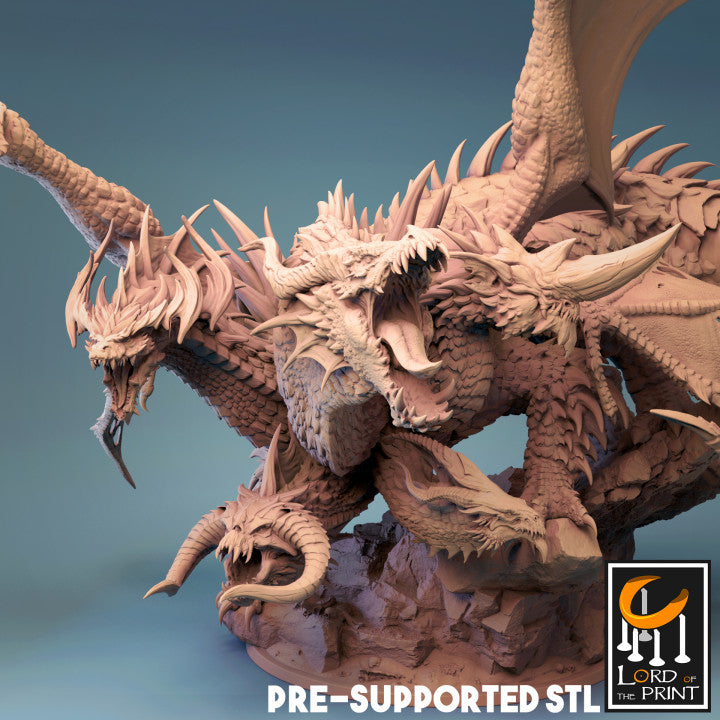 Rescale Miniatures (Lord of the Print) - Tiamat the Five Head Dragon 35cm H37cm W32cm