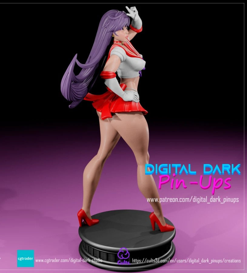 Dark Digital Pin Ups - Sailor Mars, Sailor Moon