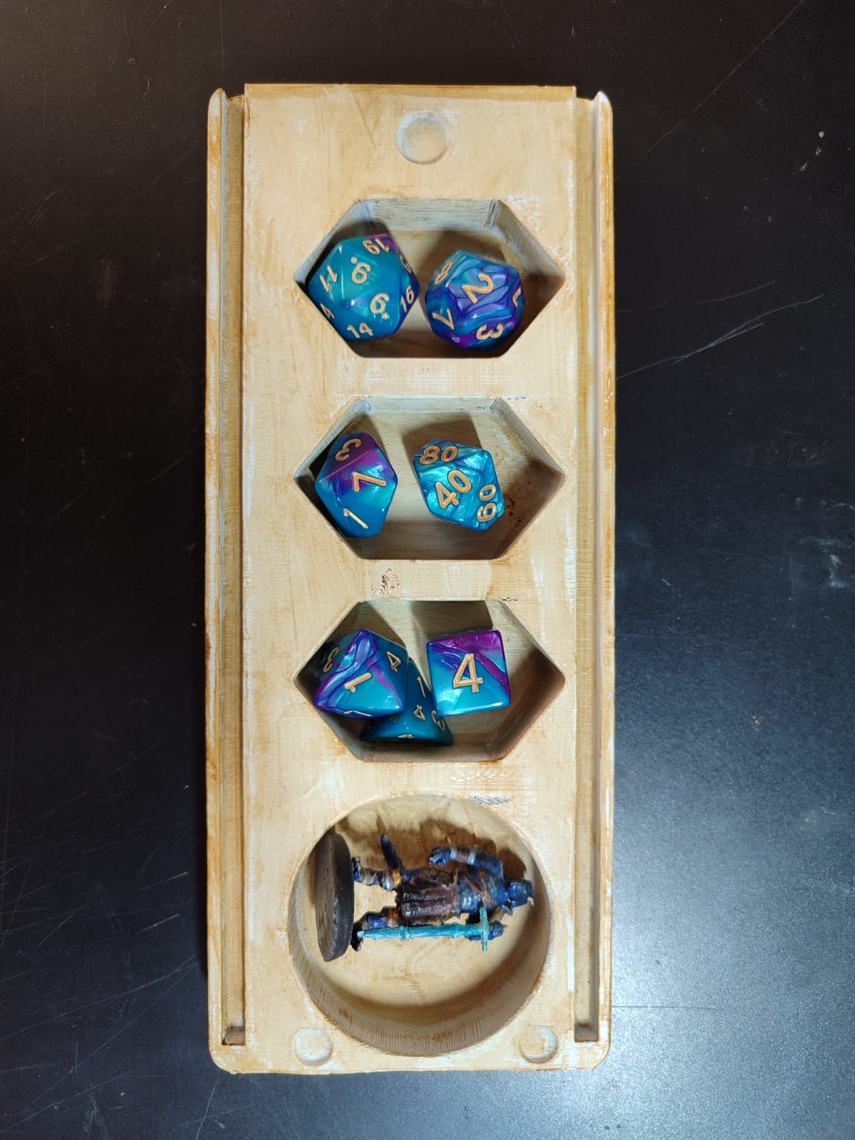 Mini Monster Mayhem - Small Dice Holder, Blue Dragon FDM