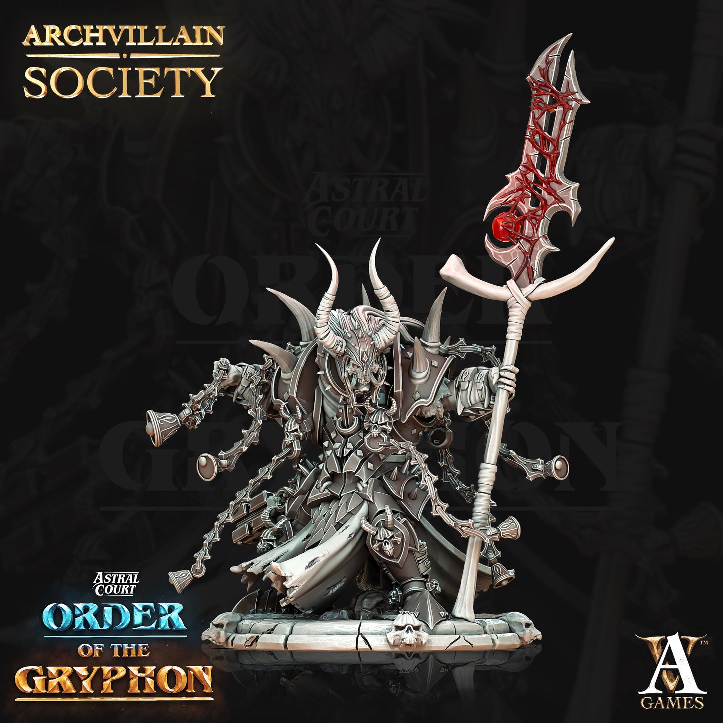 Archvillain Games - Nashgur Tiefling Warlock Archvillain Society Vol. 11 Astral Court Order of the Gryphon 2022 May