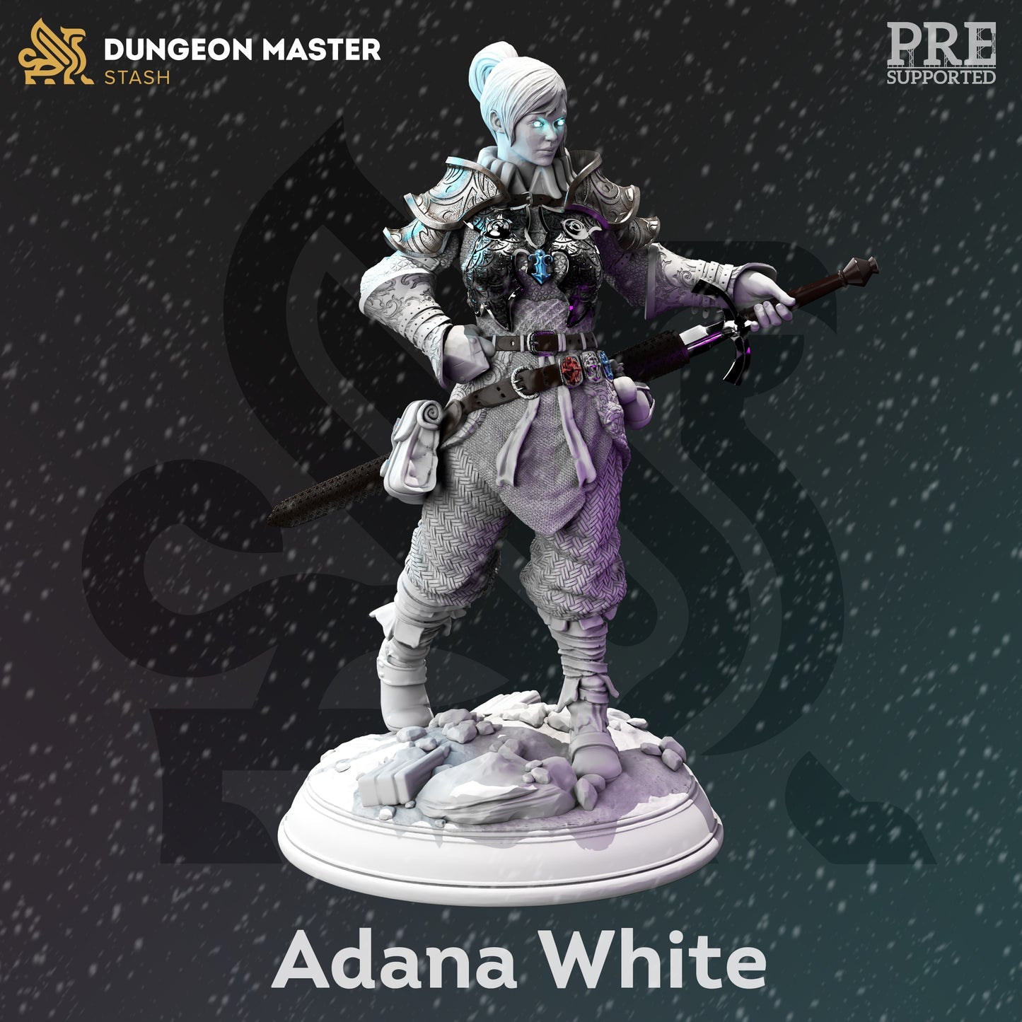 DM Stash - Adana White Female Fighter Swordsman - The Frozen wastes of Oldavor 2021 December Release