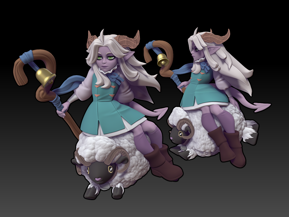 Twin Goddess Miniatures - Tielfling Shepard - Modern and Ancient Fantasy 2024 September Release 35mm