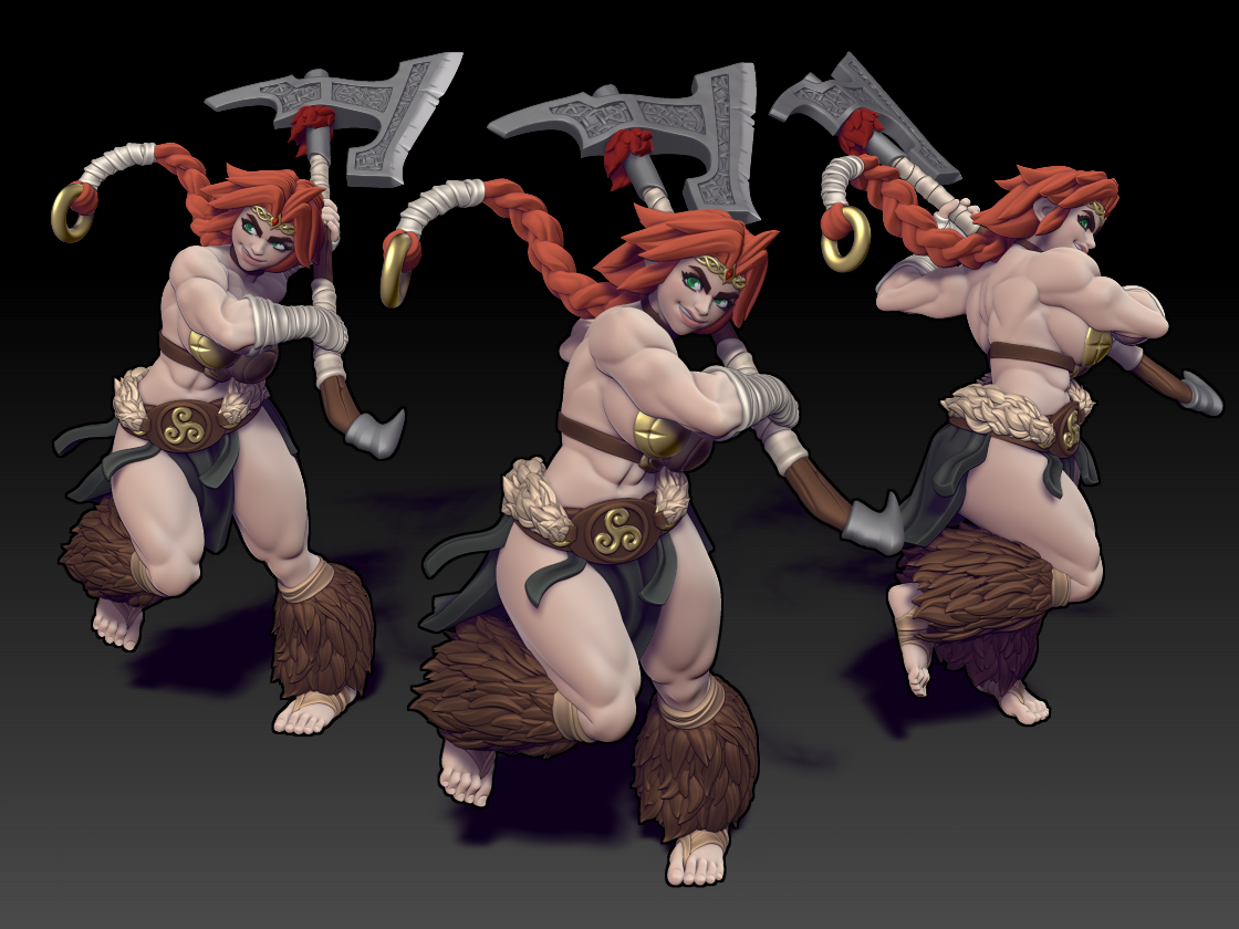 Twin Goddess Miniatures - Millie the Barbarian - Reforged July 2024