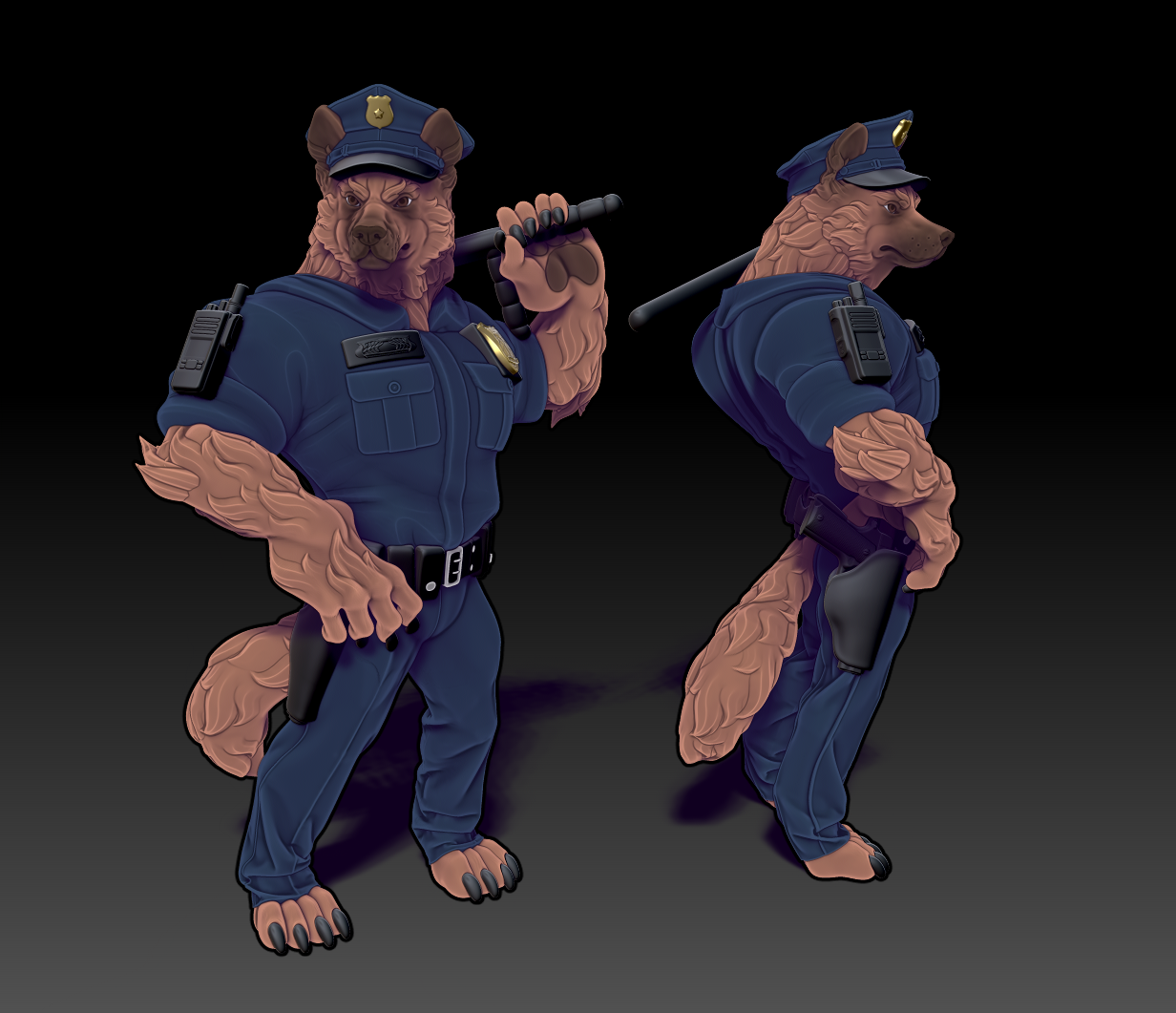 Twin Goddess Miniatures - Dog K9 Officer - Fantasy Crime Drama 2024 October Release 35mm