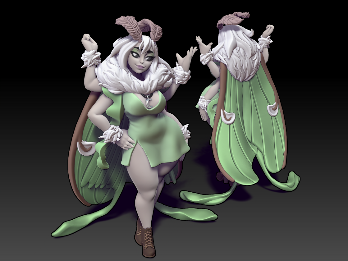 Twin Goddess Miniatures - Lunae, The Moth Lady - Reforged August 2024