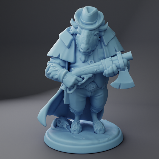 Twin Goddess Miniatures - Bill the Bison Outlaw - Hero Tier March 2024 35mm / 75mm