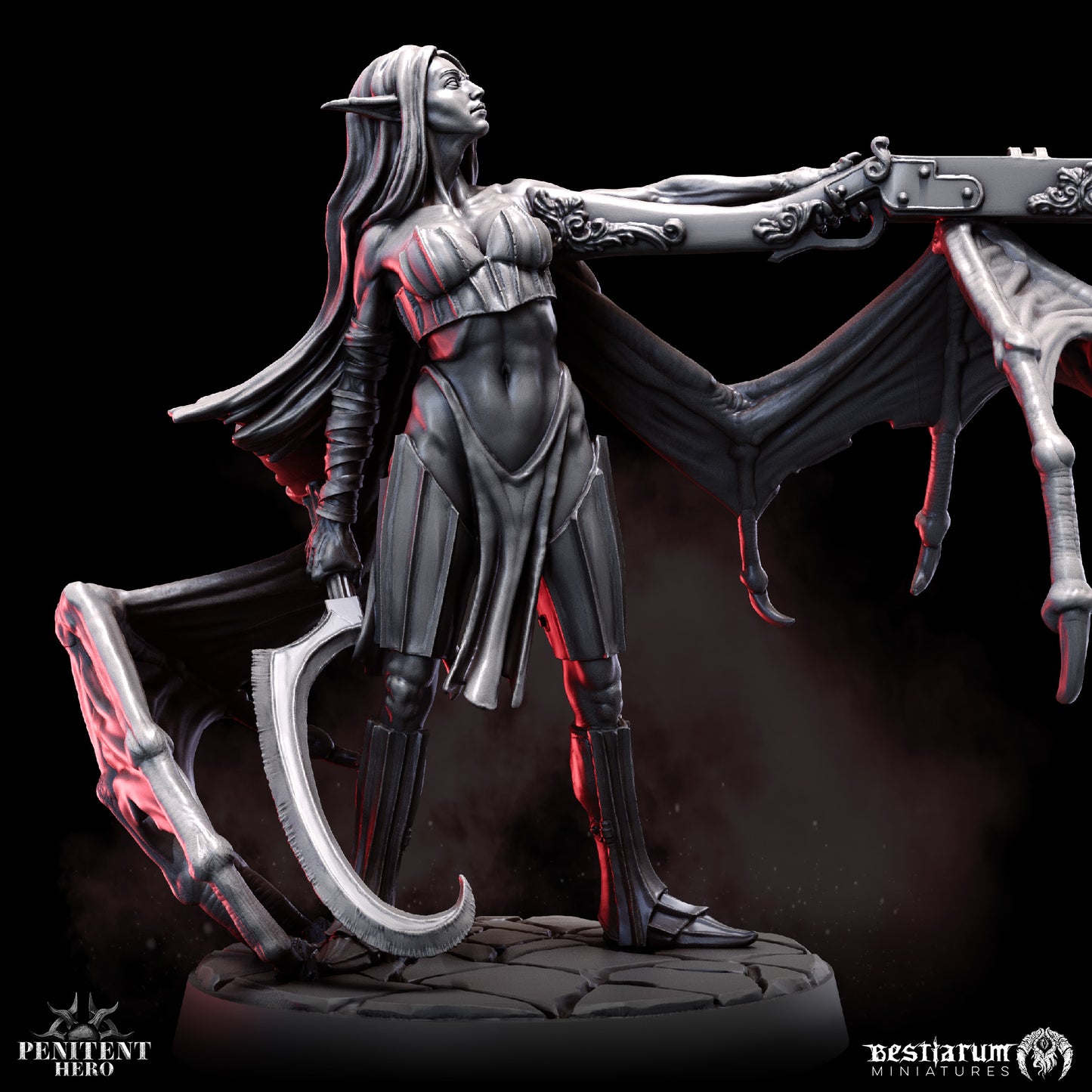 Bestiarum miniatures -  Bloodborn Dragoon, Penitent Heroe - Misbegotten Dhampir 2024 December