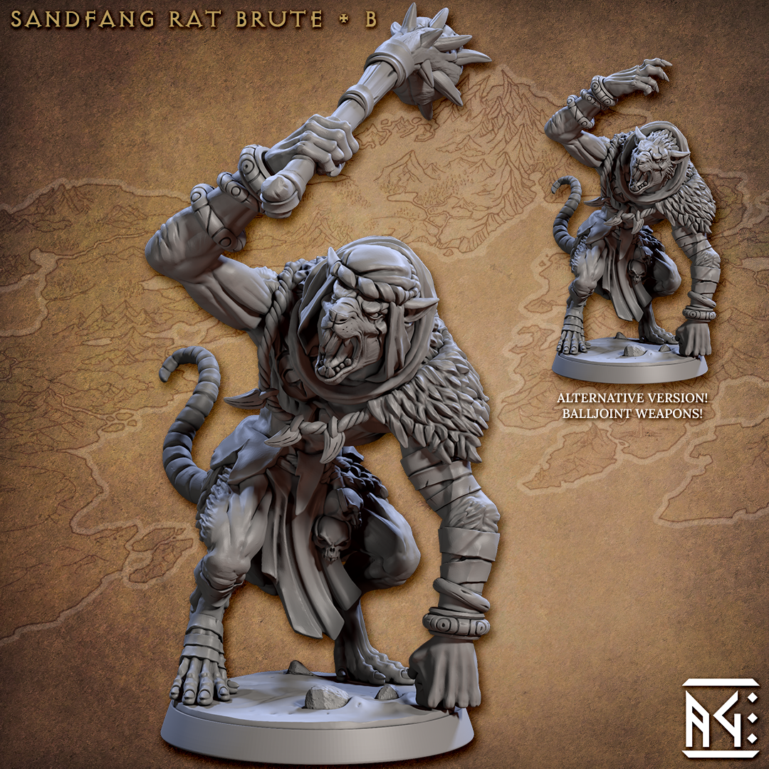 Artisan Guild - Ratfolk Sandfang Rat Brute B (Large) - Sandfang Ratkins 2023 July