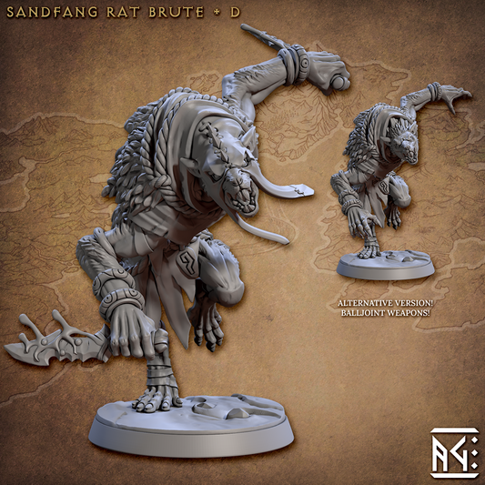 Artisan Guild - Ratfolk Sandfang Rat Brute D (Large) - Sandfang Ratkins 2023 July