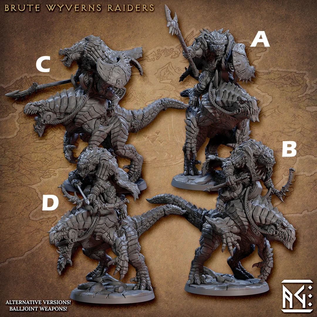 Artisan Guild - Lizardman Brute Wyvern Rider - Frostheart Lizardmen 2023 January