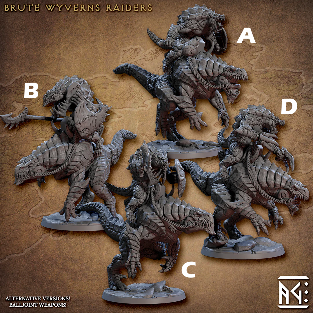 Artisan Guild - Lizardman Brute Wyvern Rider - Frostheart Lizardmen 2023 January