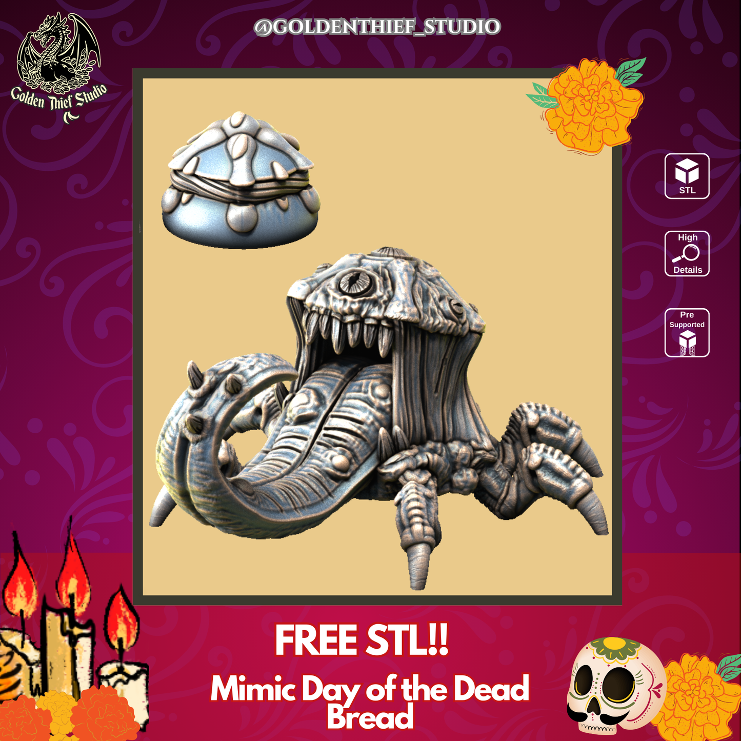 Golden Thief Studio - mimic, Day of the Death Bread - Diablo's Lottery