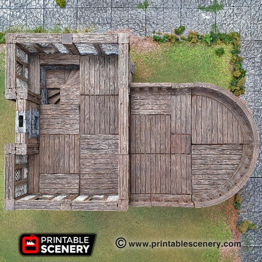 Printable Scenery - Rustic Wooden Floor, Clorehaven City