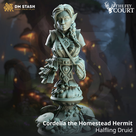 DM Stash - Cordelia the Homestead Hermit, Halfling Druid (Bust) - The Fey Court 2025 May